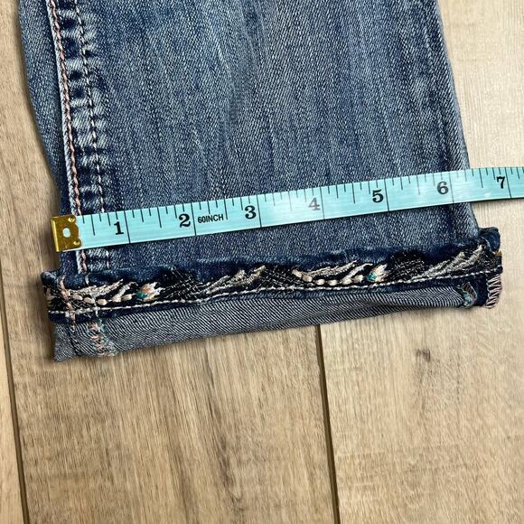 Grace in LA Jeans Straight Cropped Embellished Size 27 - Picture 10 of 13